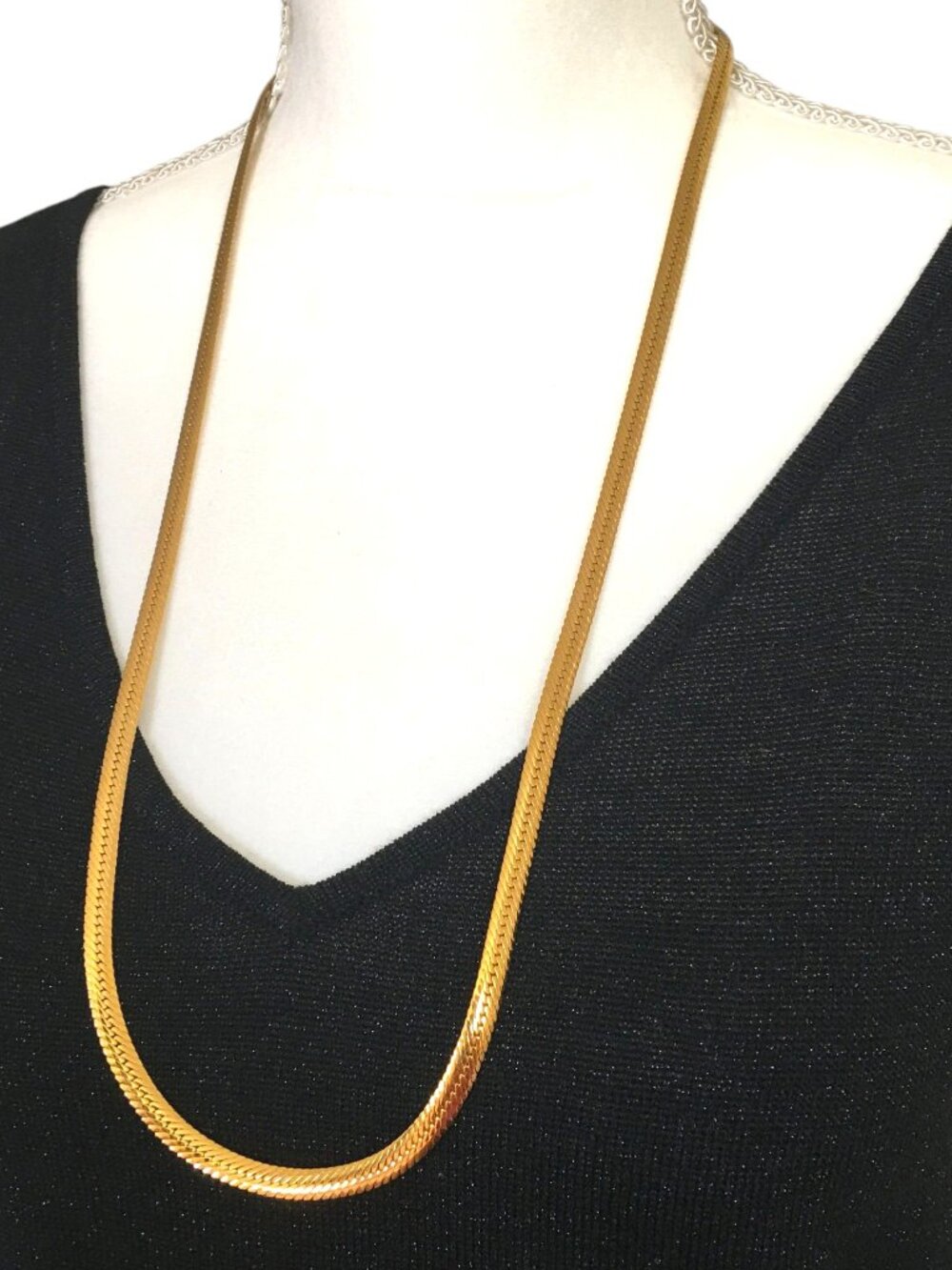 Vintage Napier Gold Plated Snake Chain Necklace Quiet Luxury Layering Collectibl